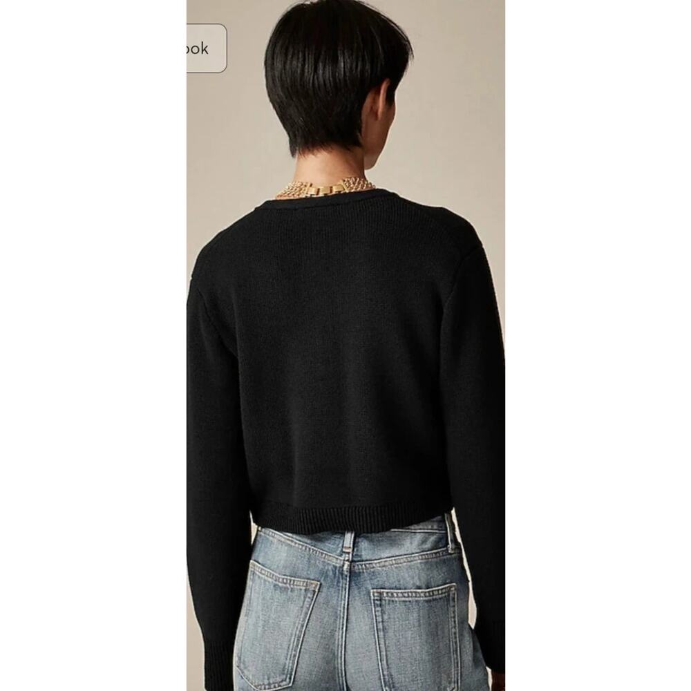 J. Crew Emilie Long Sleeve Button Front Knit Cardigan Sweater Black Womens S NWT - Picture 2 of 12